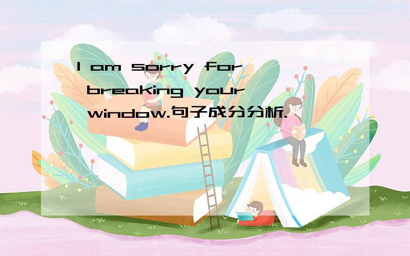 I am sorry for breaking your window.句子成分分析.