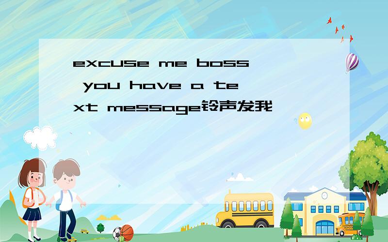 excuse me boss you have a text message铃声发我,