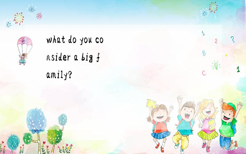 what do you consider a big family?
