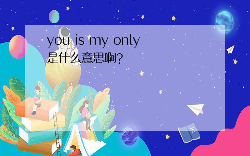 you is my only是什么意思啊?
