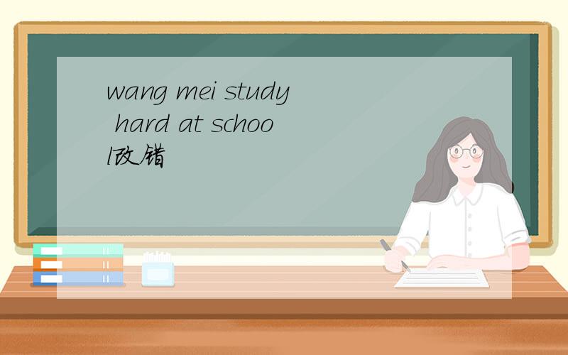 wang mei study hard at school改错
