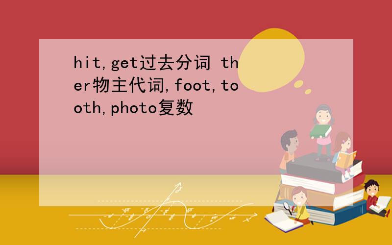 hit,get过去分词 ther物主代词,foot,tooth,photo复数