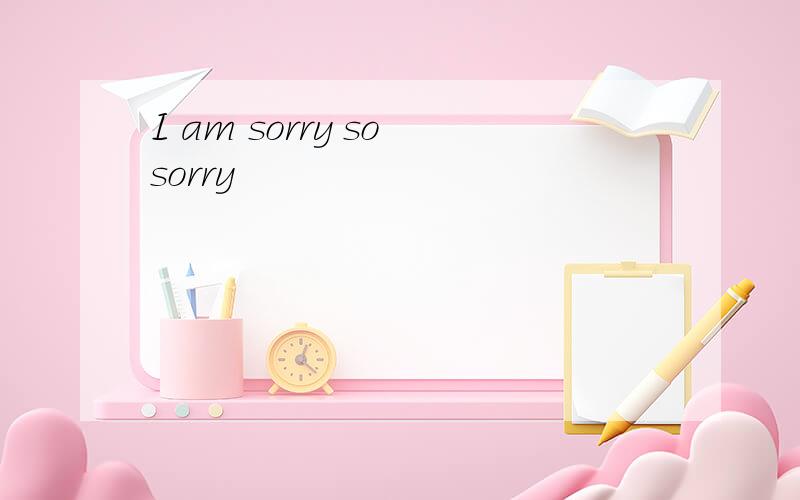 I am sorry so sorry