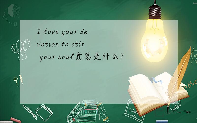 I love your devotion to stir your soul意思是什么?