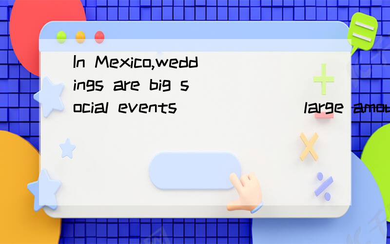 In Mexico,weddings are big social events ______ large amounts of money are spent before the big day.A.that B.which C.when D.where定语从句吗?什么时候选B什么时候选A?