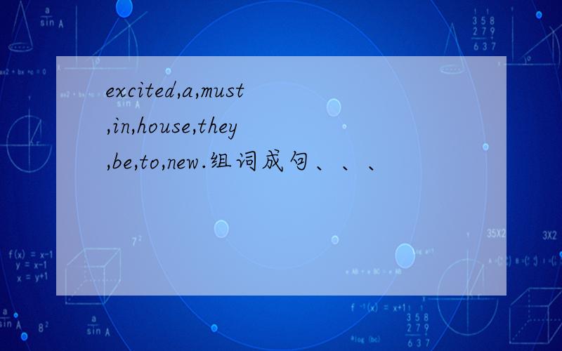 excited,a,must,in,house,they,be,to,new.组词成句、、、